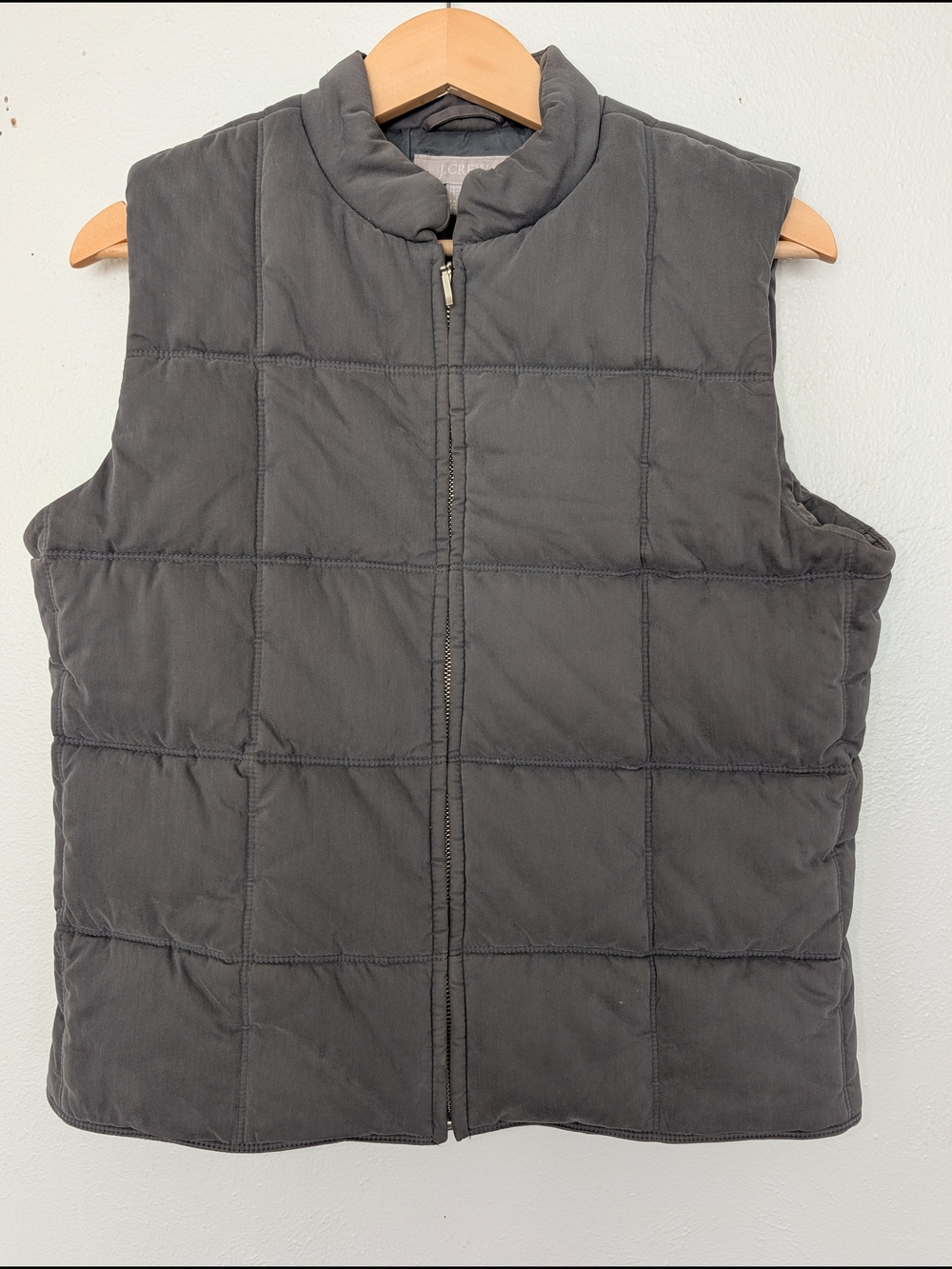 J. Crew Quilted Puffer Vest in Charcoal Gray